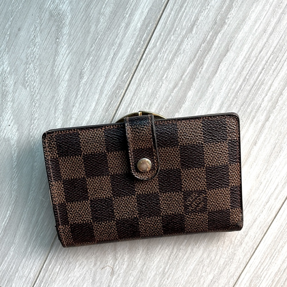 LV Damier Ebene Port Feuille Vienoise French Kisslock Wallet